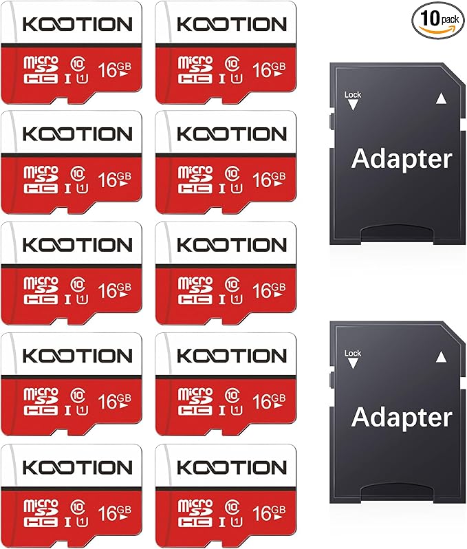 KOOTION 10 Pack 16GB Micro SD Card Class-10 Micro SDHC Card 16 gb UHS-I High by KOOTION