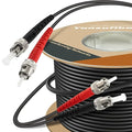 330ft / 100m Outdoor Armored OD-5mm OM1 ST to ST Fiber Cable, ST-ST Fiber Optic by Yunsufiberpro