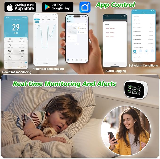 18-in-1 Smart Air Quality Monitor, WiFi Indoor Air Detector - Image 3