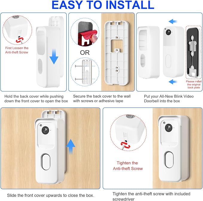 No Drill Doorbell Mount for All-new Blink Video Doorbell Only, Not Block - Image 6