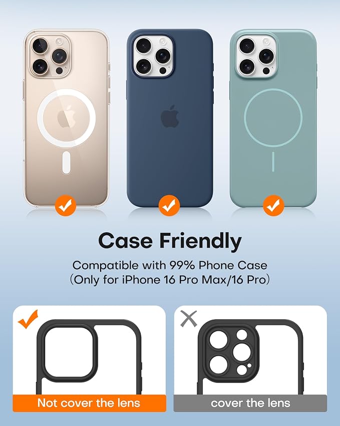 TAURI 2 Pack for iPhone 16 Pro Max/16 Pro Camera Lens Protector, Full Coverage - Image 2