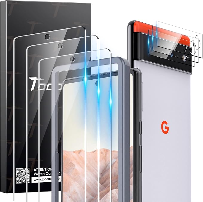TOCOL Compatible for Google Pixel 6 5G 6.4'' Tempered Glass Screen Protector & by TOCOL