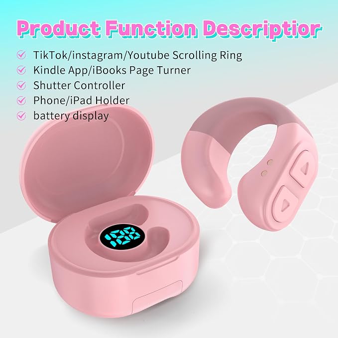 TikTok Scrolling Ring Remote, Hands‑Free Scroll/Like/Next/Volume Control - Image 5