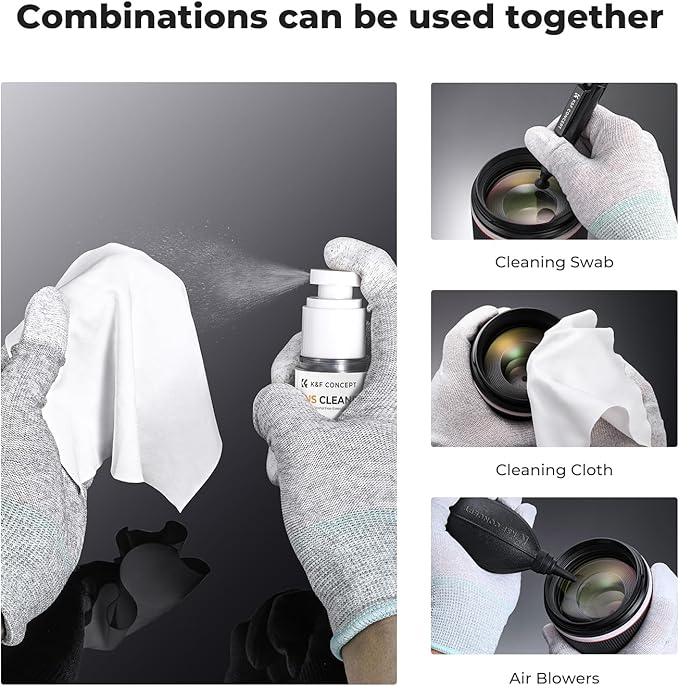 K&F CONCEPT Spray and Microfiber Lens Cleaner Care Kit, | Non-Flammable Camera - Image 5