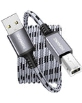 SNANSHI USB Printer Cable 25 ft, Nylon Braided USB 2.0 Type A to B Male Printer by SNANSHI