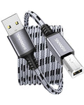 SNANSHI USB Printer Cable 20 feet, Nylon Braided USB 2.0 Type A to B Male by SNANSHI