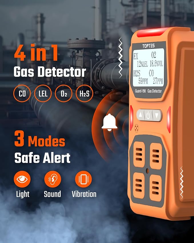 TopTes Guard-156 4 Gas Monitor Multi Gas Detector - Image 2