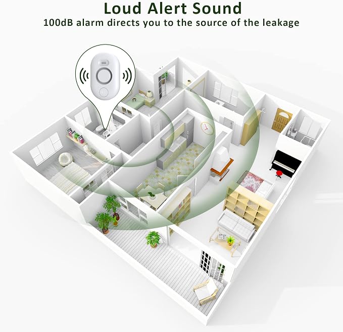 METAK Water Leak Detector Alarm: WiFi Water Flooding Monitor Smart App Sink - Image 5