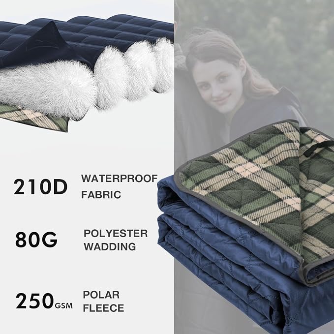 DUKUSEEK Large Outdoor Blanket, Camping Blankets - Image 3