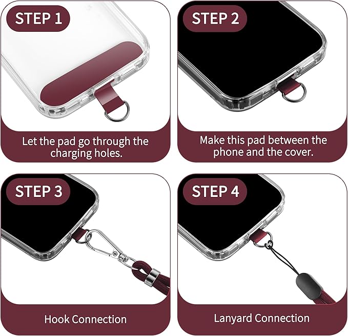 CACOE Phone Lanyard 2 Pcs-1 Pcs Adjustable Neck Strap, Universal Crossbody - Image 3