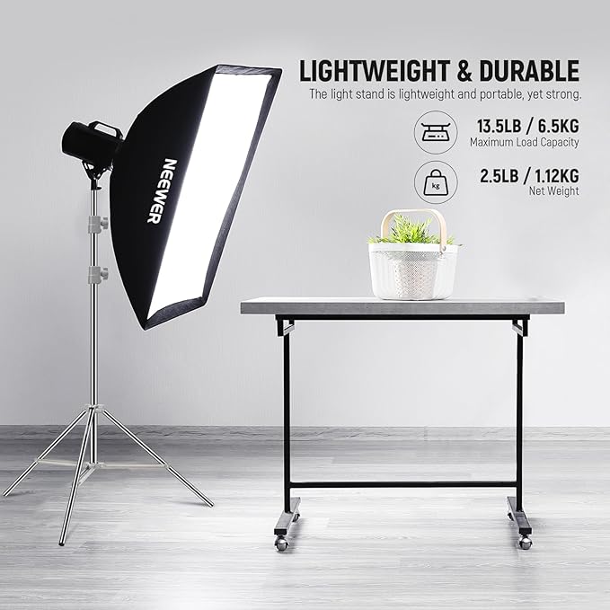 NEEWER Upgraded 75"/190cm Light Stand Stainless Steel Spring Loaded, Foldable - Image 4