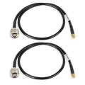 2ft N Male to SMA Male Cable 2PCS, SMA to N Cable 50 ohm Ultra Low Loss KMR240 by GEMEK