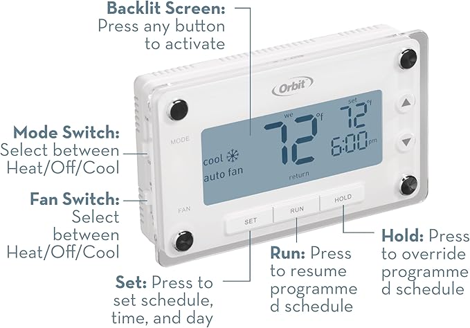 Orbit 83521 Clear Comfort Programmable Thermostat - Image 2