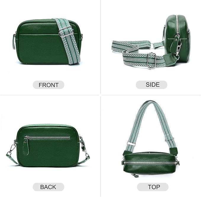 Small Crossbody Bags for Women Genuine Leather, Guitar Strap Shoulder Handbag - Image 3