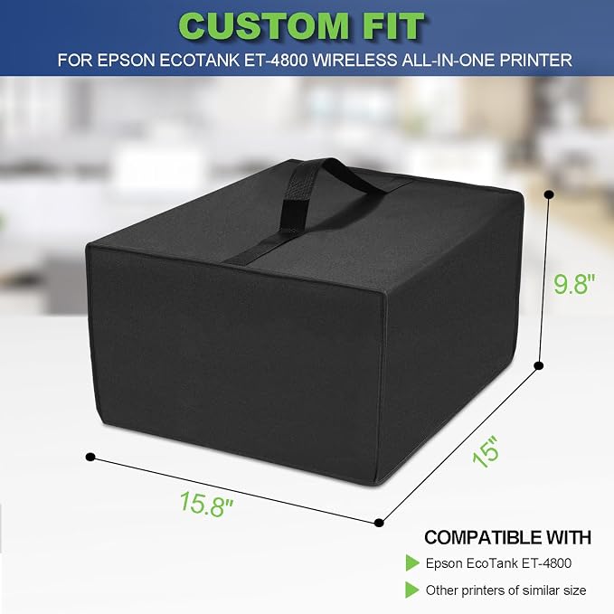 Printer Dust Cover for Epson EcoTank ET-4800, Heavy-Duty 600D Nylon Printer - Image 2