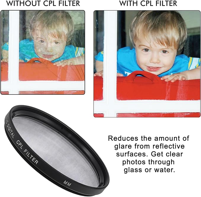 52MM Lens Filter Kit Bundle Pro, Includes CPL, FL-D Universal - Image 5