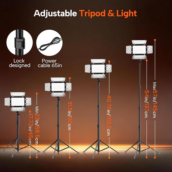 2 Pack LED Video Photography Lighting Kit - Image 8