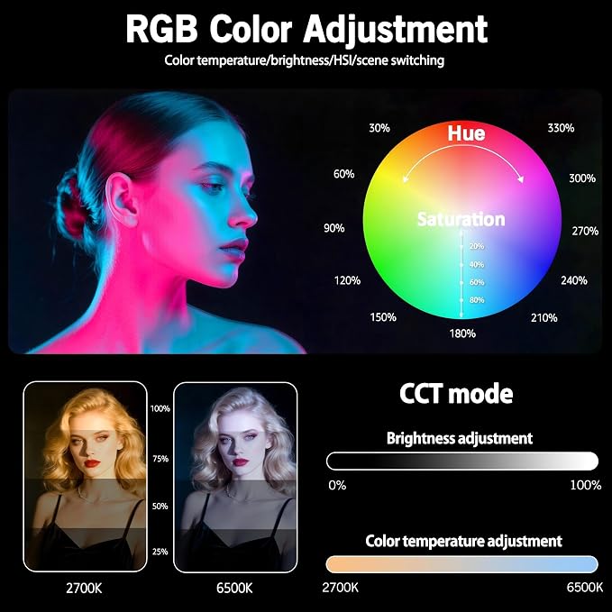 NiceVeedi 2-Pack RGB Photography Lighting - Image 3