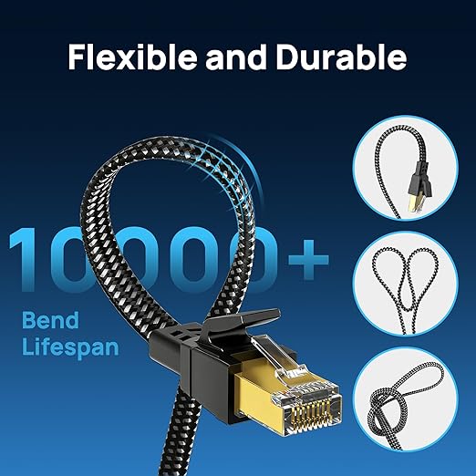 Cat 8 Ethernet Cable 3 ft 10-Pack, Nylon Braided High Speed Heavy Duty Network - Image 5