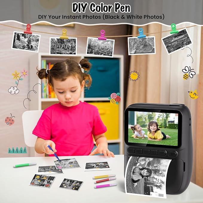 Instant Print Camera for Kids, 3.0" HD 1080P Digital Video Cameras - Image 6