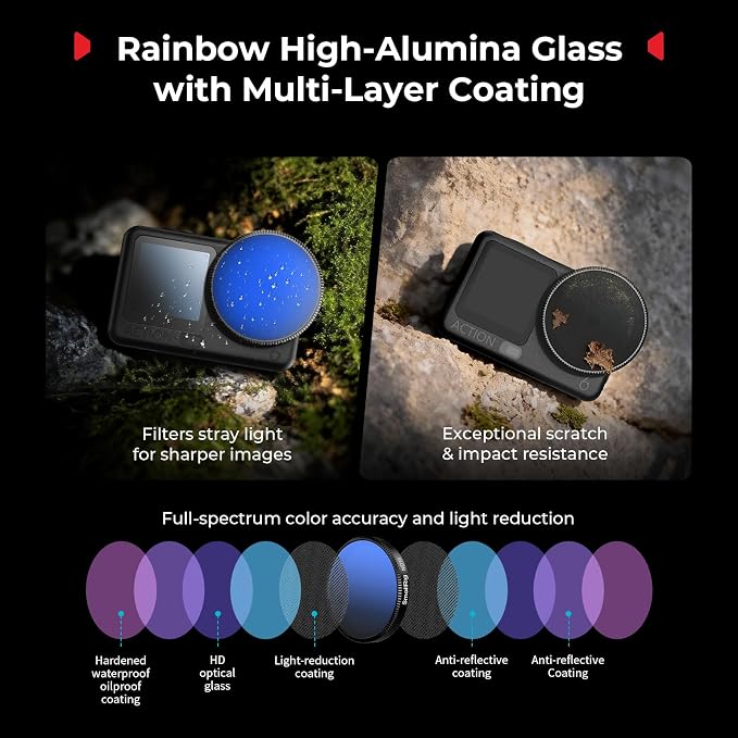 SmallRig ND16 Filter for DJI Osmo Action 6, Snap-On Polarizing Neutral Density - Image 4
