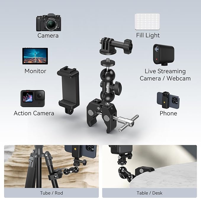 SMALLRIG Camera Mount Kit, Ball Head Magic Arm - Image 4