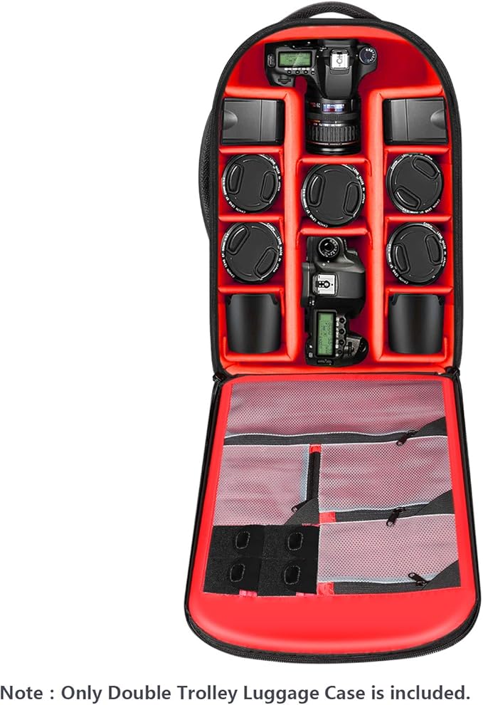 Neewer 2-in-1 Rolling Camera Bag Backpack Suitcase Style Convertible - Image 3
