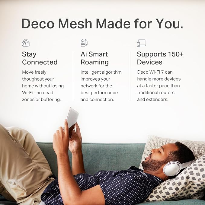 TP-Link Deco 7 BE23 Dual-Band BE3600 WiFi 7 Mesh Wi-Fi Router | 4-Stream 3.6 - Image 9