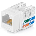 Everest 90° Angled RJ45 Cat6A Keystone Jacks 20-Pack in White by EverestMediaSolutions
