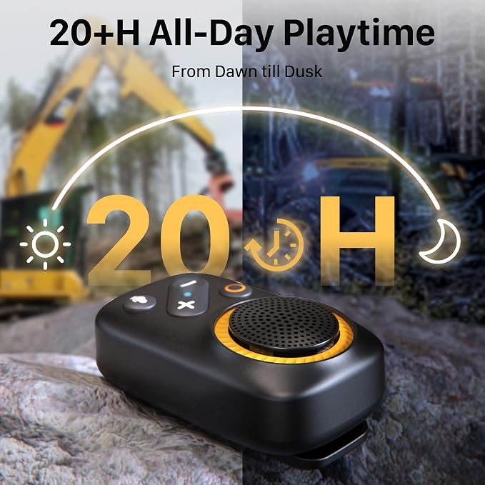AA AUDIO ACCESSORY Wearable Bluetooth Speaker Clip On-Upgraded 800mAh Battery - Image 3