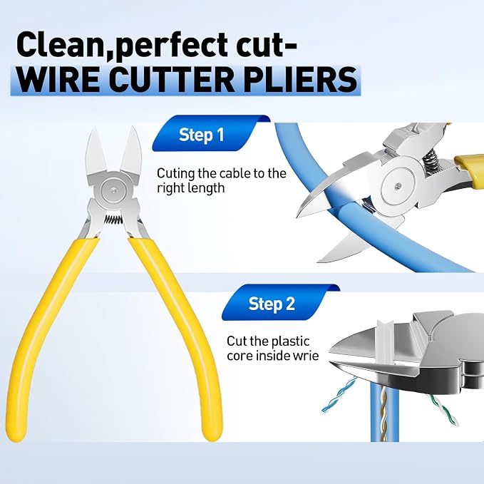 RJ45 Crimp Tool, Cat7 Cat6 Cat5 Crimping Tool Kit - Image 6