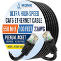 MONK CABLES | CAT6 Ethernet Cable | Plenum Rated | UTP, 550MHz | DSX-8000 by MONKCABLES