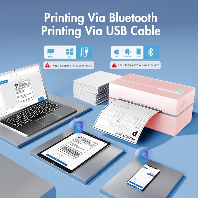 Bluetooth Thermal Shipping Label Printer: 4x6 Wireless Label Maker - Image 2