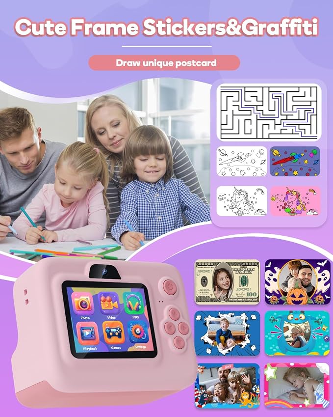 Dylanto Kids Camera Instant Print, 1080P Kids Instant Cameras that Print Photos - Image 3