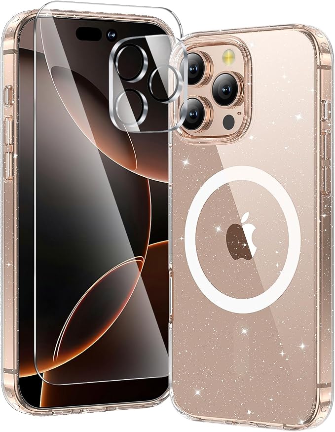 toushion 3 in 1 for iPhone 16 Pro Case Clear, Not Yellowing, Screen Protector*1 by Unknown