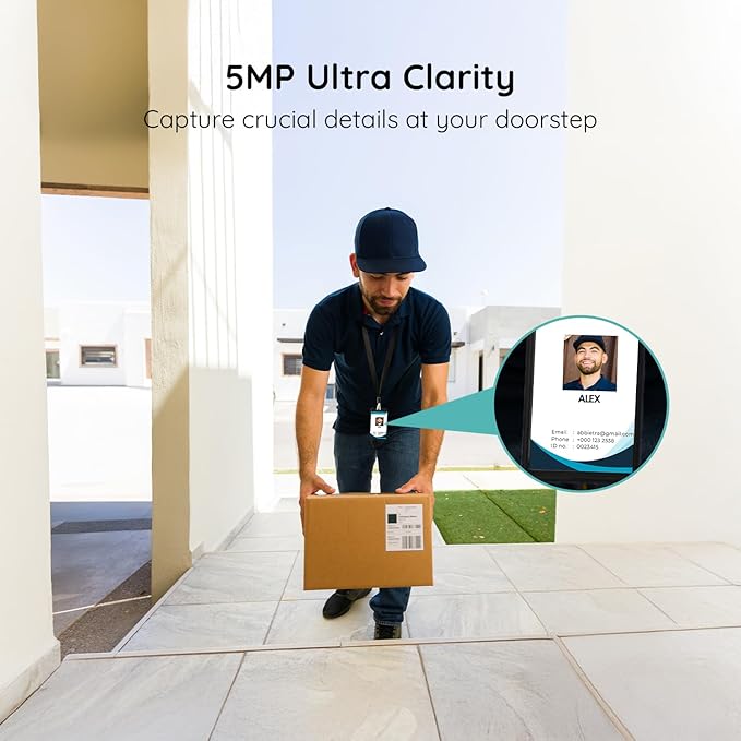 BOIFUN 5MP Video Doorbell Camera Wireless – Sharper Than 2K, No Subscription - Image 3