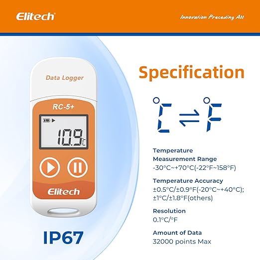 Elitech RC-5+ Digital PDF USB Temperature Data Logger Reusable Recorder - Image 3