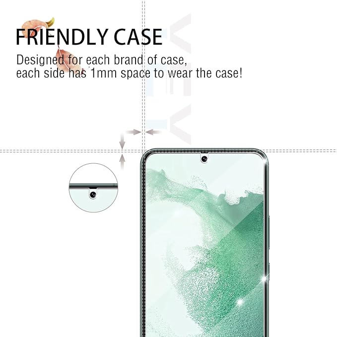 Screen Protector for Samsung Galaxy S22, Tempered Glass for Galaxy S22 & Camera - Image 5