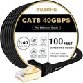BUSOHE Cat 8 Ethernet Cable 100 FT, 40Gbps 2000MHz Cat8 High Speed Flat by BUSOHE