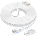 Folishine 50 ft Ethernet Cable, Cat 6e/Cat 6, High Speed, Flat White Shielded by Folishine