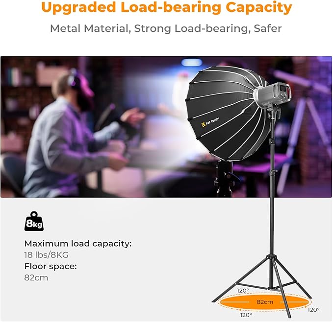 K&F CONCEPT Light Stand for Photography, 9.1ft/2.8M Portable Extendable Photo - Image 6
