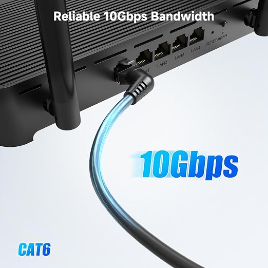 Cable Matters 2-Pack 10Gbps Rotatable Cat 6 Ethernet Cable - 1ft - Image 2