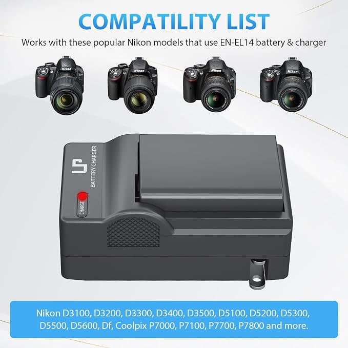 EN-EL14 EN EL14a Battery Charger Pack, LP Charger Compatible - Image 3