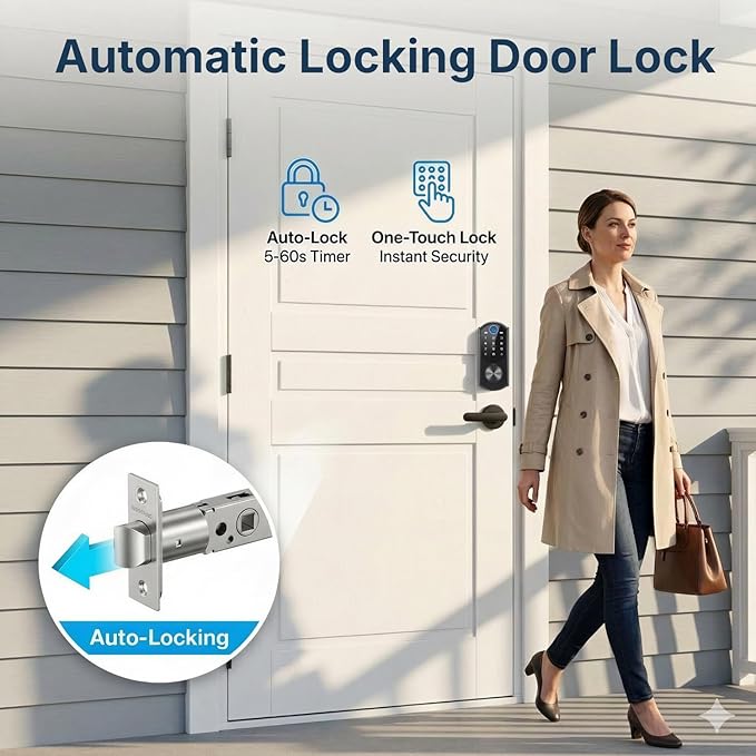 Keyless Entry Door Lock with Built-in WiFi, Fingerprint Smart Lock - Image 6
