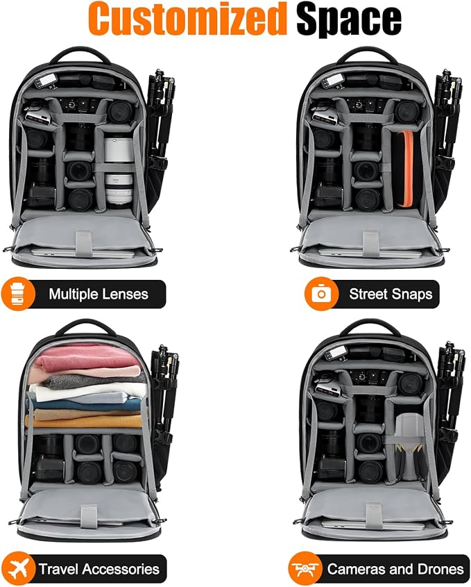 Cwatcun DSLR Camera Backpack，Large DSLR Camera Bag - Image 4