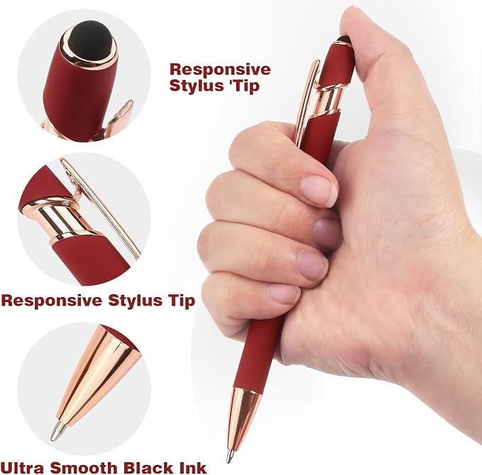 6 Pack Ballpoint Pen 2-in-1 Stylus Retractable Ballpoint Pen - Image 2
