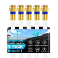 Coaxial Cable 6ft 5Pack, RG6 Coax Cable Cord Extender by Unknown