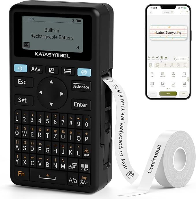 SUPVAN E11 Bluetooth Label Maker Machine, Support Keyboard & App by SUPVAN