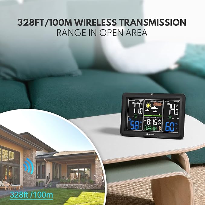 Newentor Weather Station Wireless Indoor Outdoor, Indoor Outdoor Thermometer - Image 3