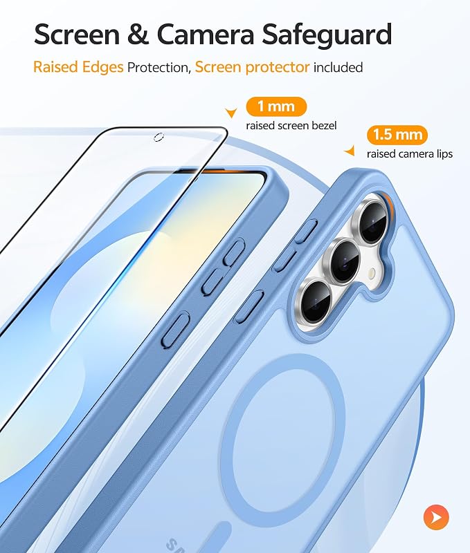 FNTCASE for Samsung Galaxy S25 FE Case: Magnetic Translucent Matte Military - Image 4